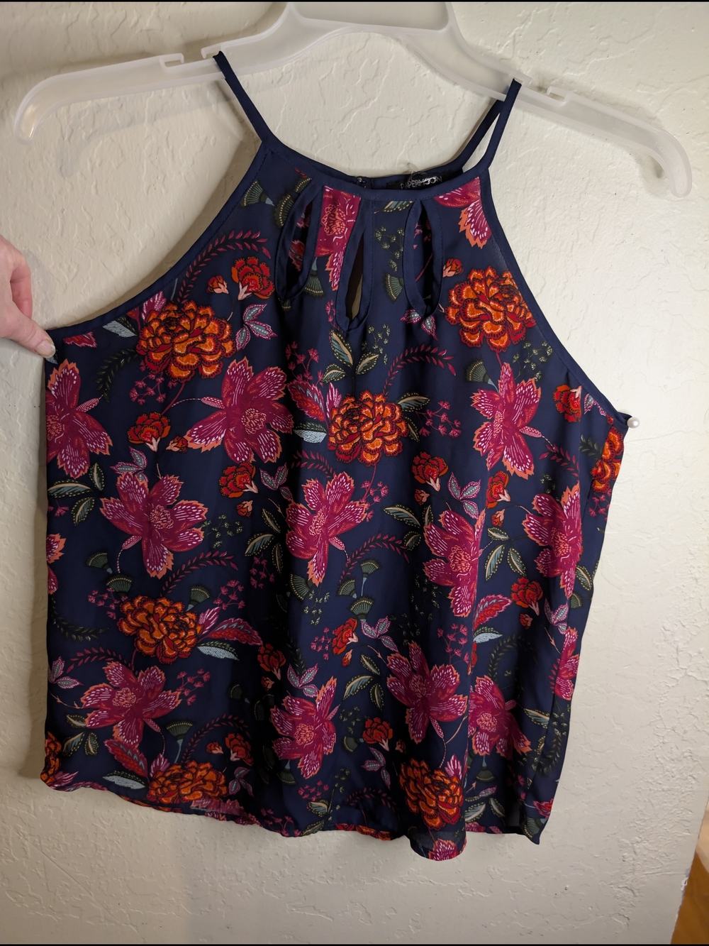 Papermoon Navy Floral Print Camisole with Red & Pink Accents $8.00 Add To Bndl.